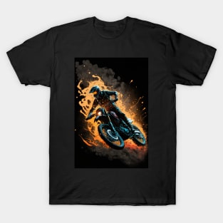 Dirt Bike With Flames T-Shirt